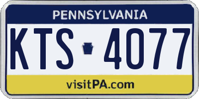 PA license plate KTS4077