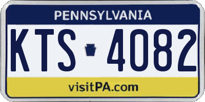 PA license plate KTS4082