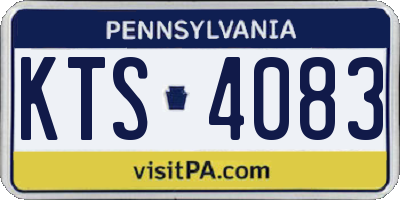 PA license plate KTS4083