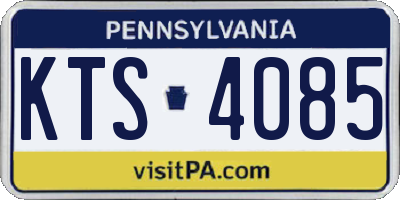 PA license plate KTS4085