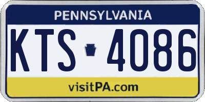 PA license plate KTS4086