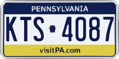PA license plate KTS4087