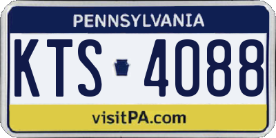 PA license plate KTS4088