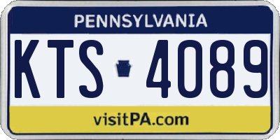 PA license plate KTS4089