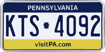 PA license plate KTS4092