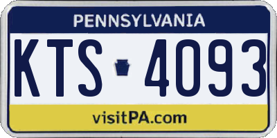 PA license plate KTS4093