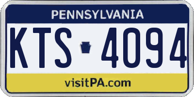 PA license plate KTS4094