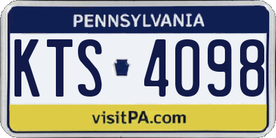 PA license plate KTS4098