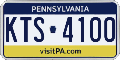 PA license plate KTS4100