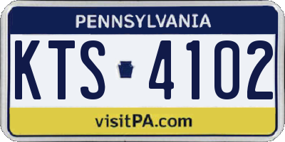PA license plate KTS4102