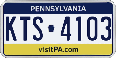 PA license plate KTS4103