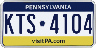 PA license plate KTS4104