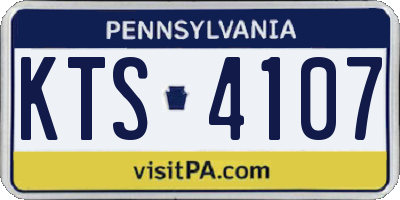 PA license plate KTS4107