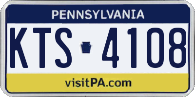 PA license plate KTS4108