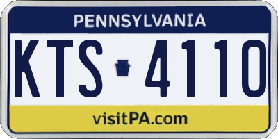 PA license plate KTS4110
