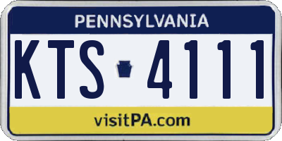 PA license plate KTS4111