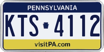 PA license plate KTS4112