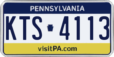 PA license plate KTS4113