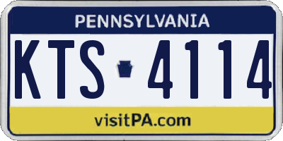 PA license plate KTS4114