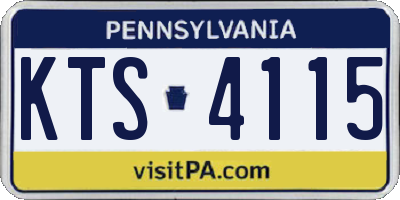 PA license plate KTS4115