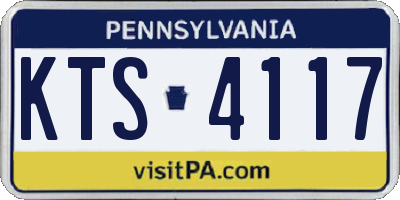 PA license plate KTS4117
