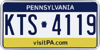 PA license plate KTS4119