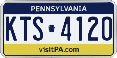 PA license plate KTS4120