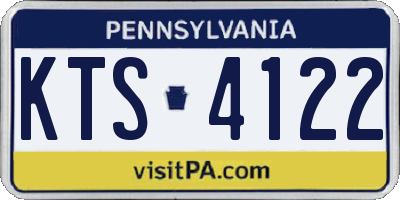 PA license plate KTS4122