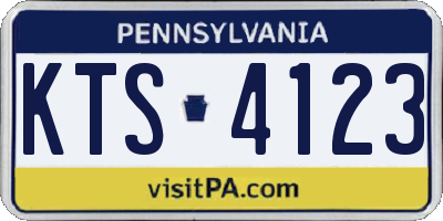 PA license plate KTS4123