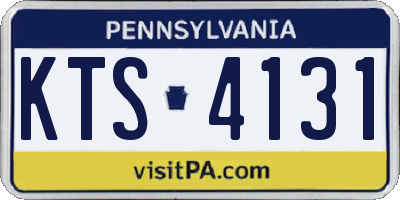 PA license plate KTS4131