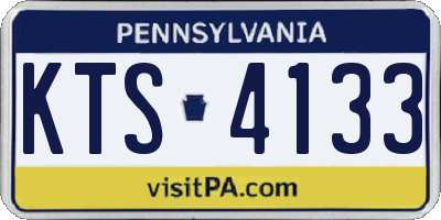 PA license plate KTS4133