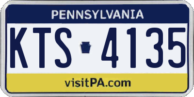 PA license plate KTS4135