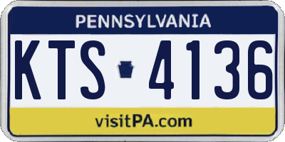 PA license plate KTS4136