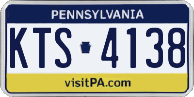 PA license plate KTS4138