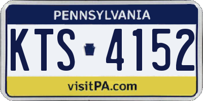 PA license plate KTS4152