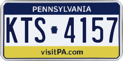 PA license plate KTS4157