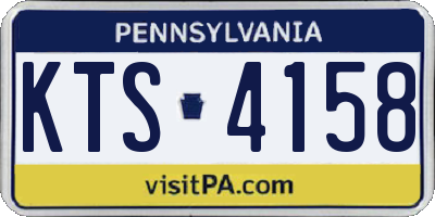 PA license plate KTS4158