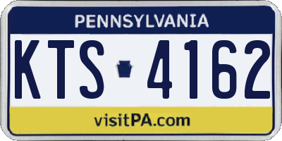 PA license plate KTS4162