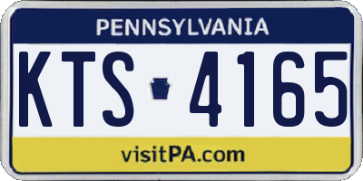 PA license plate KTS4165