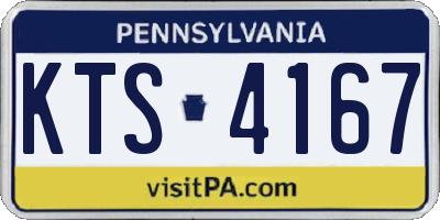 PA license plate KTS4167