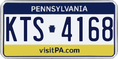 PA license plate KTS4168