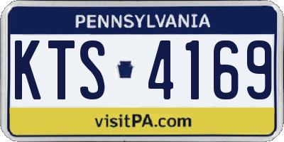 PA license plate KTS4169