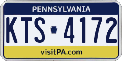 PA license plate KTS4172