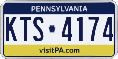 PA license plate KTS4174