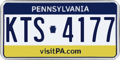 PA license plate KTS4177