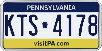 PA license plate KTS4178
