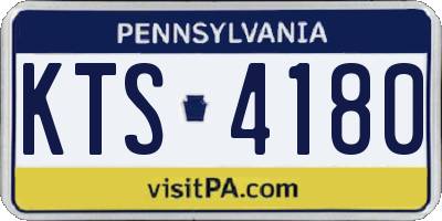 PA license plate KTS4180