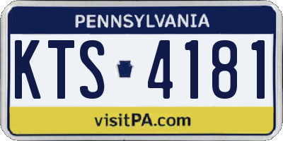 PA license plate KTS4181
