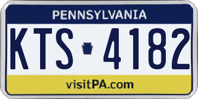 PA license plate KTS4182