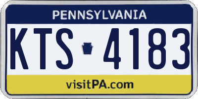 PA license plate KTS4183